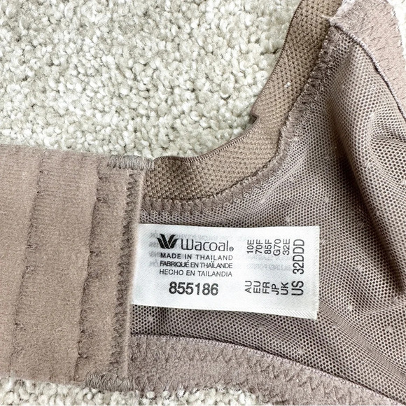 Wacoal Retro Chic Full Figure Underwire Cappuccino Bra Size 32DDD - Picture 13 of 15